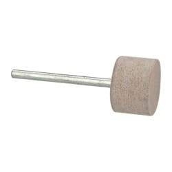 Cratex - 3/4" Head Diam x 1/2" Thickness, W203, Cylinder End, Aluminum Oxide Mounted Point - Fine Grade, 120 Grit, 15,750 RPM - Eagle Tool & Supply
