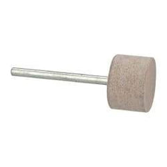 Cratex - 3/4" Head Diam x 1/2" Thickness, W203, Cylinder End, Aluminum Oxide Mounted Point - Fine Grade, 120 Grit, 15,750 RPM - Eagle Tool & Supply