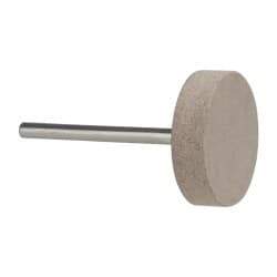 Cratex - 1" Head Diam x 1/4" Thickness, W216, Cylinder End, Aluminum Oxide Mounted Point - Medium Grade, 80 Grit, 12,750 RPM - Eagle Tool & Supply