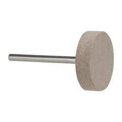 Cratex - 1" Head Diam x 1/4" Thickness, W216, Cylinder End, Aluminum Oxide Mounted Point - Medium Grade, 80 Grit, 12,750 RPM - Eagle Tool & Supply
