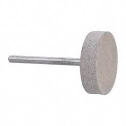 Cratex - 1" Head Diam x 1/4" Thickness, W216, Cylinder End, Aluminum Oxide Mounted Point - Fine Grade, 120 Grit, 12,750 RPM - Eagle Tool & Supply