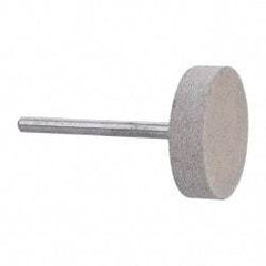 Cratex - 1" Head Diam x 1/4" Thickness, W216, Cylinder End, Aluminum Oxide Mounted Point - Fine Grade, 120 Grit, 12,750 RPM - Eagle Tool & Supply