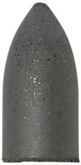 Cratex - 7/8" Max Diam x 1-3/4" Long, Cone, Rubberized Point - Fine Grade, Silicon Carbide, 1/4" Arbor Hole, Unmounted - Eagle Tool & Supply