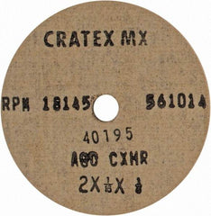 Cratex - 2" Diam x 1/4" Hole x 1/16" Thick, 80 Grit Surface Grinding Wheel - Aluminum Oxide, Type 1, Medium Grade, 18,145 Max RPM, No Recess - Eagle Tool & Supply