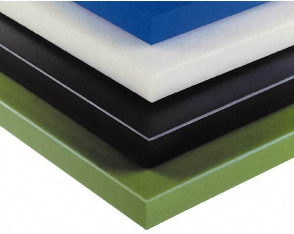 Made in USA - 2" Thick x 24" Wide x 4' Long, Polyethylene (UHMW) Sheet - White - Eagle Tool & Supply