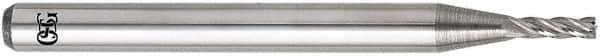 OSG - 0.89mm, 0.109" LOC, 1/8" Shank Diam, 1-1/2" OAL, 4 Flute, Solid Carbide Square End Mill - Single End, Uncoated, Spiral Flute, 30° Helix, Centercutting, Right Hand Cut, Right Hand Flute - Eagle Tool & Supply