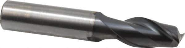 OSG - 1/2", 1" LOC, 1/2" Shank Diam, 3" OAL, 2 Flute, Solid Carbide Square End Mill - Single End, TiAlN Finish, Spiral Flute, 35° Helix, Centercutting, Right Hand Cut, Right Hand Flute, Series HP421 - Eagle Tool & Supply