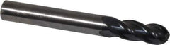 OSG - 8mm Diam, 21mm LOC, 4 Flute Solid Carbide Ball End Mill - TiAlN Finish, Single End, 64mm OAL, 8mm Shank Diam, Spiral Flute - Eagle Tool & Supply