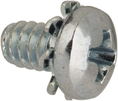 Value Collection - #4-40 UNC, 3/16" Length Under Head Phillips Drive Machine Screw - Pan Head, Grade J82 Steel, Zinc-Plated Finish, External Tooth - Eagle Tool & Supply