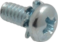 Value Collection - #4-40 UNC, 1/4" Length Under Head Phillips Drive Machine Screw - Pan Head, Grade J82 Steel, Zinc-Plated Finish, External Tooth - Eagle Tool & Supply