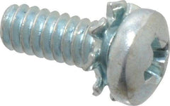 Value Collection - #4-40 UNC, 5/16" Length Under Head Phillips Drive Machine Screw - Pan Head, Grade J82 Steel, Zinc-Plated Finish, External Tooth - Eagle Tool & Supply