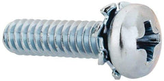 Value Collection - #4-40 UNC, 7/16" Length Under Head Phillips Drive Machine Screw - Pan Head, Grade J82 Steel, Zinc-Plated Finish, External Tooth - Eagle Tool & Supply