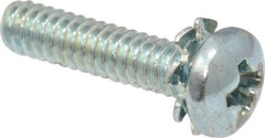 Value Collection - #4-40 UNC, 1/2" Length Under Head Phillips Drive Machine Screw - Pan Head, Grade J82 Steel, Zinc-Plated Finish, External Tooth - Eagle Tool & Supply