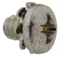 Value Collection - #6-32 UNC, 3/16" Length Under Head Phillips Drive Machine Screw - Pan Head, Grade J82 Steel, Zinc-Plated Finish, External Tooth - Eagle Tool & Supply