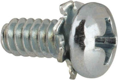 Value Collection - #6-32 UNC, 5/16" Length Under Head Phillips Drive Machine Screw - Pan Head, Grade J82 Steel, Zinc-Plated Finish, External Tooth - Eagle Tool & Supply
