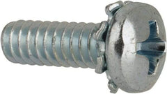 Value Collection - #6-32 UNC, 7/16" Length Under Head Phillips Drive Machine Screw - Pan Head, Grade J82 Steel, Zinc-Plated Finish, External Tooth - Eagle Tool & Supply