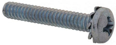 Value Collection - #6-32 UNC, 7/8" Length Under Head Phillips Drive Machine Screw - Pan Head, Grade J82 Steel, Zinc-Plated Finish, External Tooth - Eagle Tool & Supply