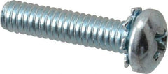 Value Collection - #8-32 UNC, 3/4" Length Under Head Phillips Drive Machine Screw - Pan Head, Grade J82 Steel, Zinc-Plated Finish, External Tooth - Eagle Tool & Supply