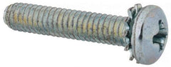 Value Collection - #8-32 UNC, 7/8" Length Under Head Phillips Drive Machine Screw - Pan Head, Grade J82 Steel, Zinc-Plated Finish, External Tooth - Eagle Tool & Supply
