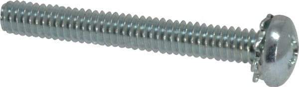 Value Collection - #8-32 UNC, 1-1/4" Length Under Head Phillips Drive Machine Screw - Pan Head, Grade J82 Steel, Zinc-Plated Finish, External Tooth - Eagle Tool & Supply