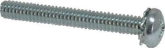 Value Collection - #8-32 UNC, 1-1/4" Length Under Head Phillips Drive Machine Screw - Pan Head, Grade J82 Steel, Zinc-Plated Finish, External Tooth - Eagle Tool & Supply