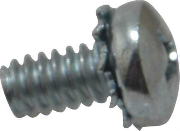 Value Collection - #10-24 UNC, 3/8" Length Under Head Phillips Drive Machine Screw - Pan Head, Grade J82 Steel, Zinc-Plated Finish, External Tooth - Eagle Tool & Supply