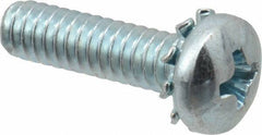 Value Collection - #10-24 UNC, 3/4" Length Under Head Phillips Drive Machine Screw - Pan Head, Grade J82 Steel, Zinc-Plated Finish, External Tooth - Eagle Tool & Supply