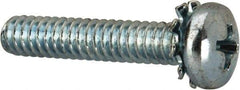 Value Collection - #10-24 UNC, 1" Length Under Head Phillips Drive Machine Screw - Pan Head, Grade J82 Steel, Zinc-Plated Finish, External Tooth - Eagle Tool & Supply