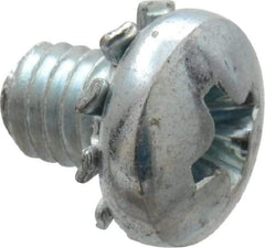 Value Collection - #10-32 UNF, 1/4" Length Under Head Phillips Drive Machine Screw - Pan Head, Grade J82 Steel, Zinc-Plated Finish, External Tooth - Eagle Tool & Supply
