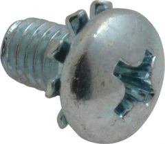 Value Collection - #10-32 UNF, 5/16" Length Under Head Phillips Drive Machine Screw - Pan Head, Grade J82 Steel, Zinc-Plated Finish, External Tooth - Eagle Tool & Supply
