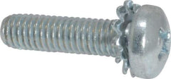 Value Collection - #10-32 UNF, 3/4" Length Under Head Phillips Drive Machine Screw - Pan Head, Grade J82 Steel, Zinc-Plated Finish, External Tooth - Eagle Tool & Supply
