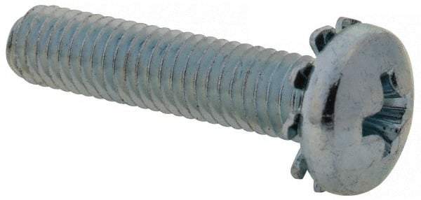 Value Collection - #10-32 UNF, 7/8" Length Under Head Phillips Drive Machine Screw - Pan Head, Grade 2 Steel, Zinc-Plated Finish, Without Washer - Eagle Tool & Supply