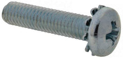 Value Collection - #10-32 UNF, 7/8" Length Under Head Phillips Drive Machine Screw - Pan Head, Grade 2 Steel, Zinc-Plated Finish, Without Washer - Eagle Tool & Supply