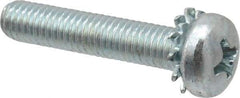 Value Collection - #10-32 UNF, 1" Length Under Head Phillips Drive Machine Screw - Pan Head, Grade J82 Steel, Zinc-Plated Finish, External Tooth - Eagle Tool & Supply