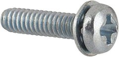 Value Collection - #2-56 UNC, 3/8" Length Under Head Phillips Drive Machine Screw - Pan Head, Grade J82 Steel, Zinc-Plated Finish, Internal Tooth - Eagle Tool & Supply