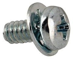 Value Collection - #4-40 UNC, 1/4" Length Under Head Phillips Drive Machine Screw - Pan Head, Grade J82 Steel, Zinc-Plated Finish, Internal Tooth - Eagle Tool & Supply