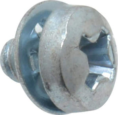 Value Collection - #6-32 UNC, 3/16" Length Under Head Phillips Drive Machine Screw - Pan Head, Grade J82 Steel, Zinc-Plated Finish, Internal Tooth - Eagle Tool & Supply