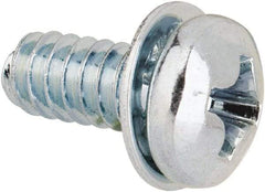 Value Collection - #6-32 UNC, 5/16" Length Under Head Phillips Drive Machine Screw - Pan Head, Grade J82 Steel, Zinc-Plated Finish, Internal Tooth - Eagle Tool & Supply