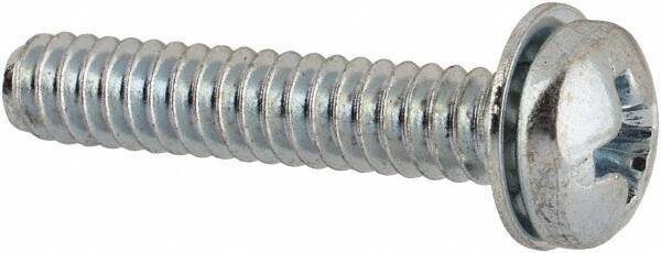 Value Collection - #6-32 UNC, 3/4" Length Under Head Phillips Drive Machine Screw - Pan Head, Grade J82 Steel, Zinc-Plated Finish, Internal Tooth - Eagle Tool & Supply
