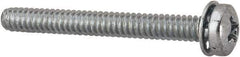 Value Collection - #6-32 UNC, 1-1/4" Length Under Head Phillips Drive Machine Screw - Pan Head, Grade J82 Steel, Zinc-Plated Finish, Internal Tooth - Eagle Tool & Supply
