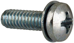 Value Collection - #8-32 UNC, 1/2" Length Under Head Phillips Drive Machine Screw - Pan Head, Grade J82 Steel, Zinc-Plated Finish, Internal Tooth - Eagle Tool & Supply