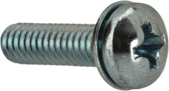 Value Collection - #8-32 UNC, 5/8" Length Under Head Phillips Drive Machine Screw - Pan Head, Grade J82 Steel, Zinc-Plated Finish, Internal Tooth - Eagle Tool & Supply