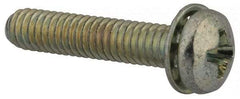 Value Collection - #8-32 UNC, 7/8" Length Under Head Phillips Drive Machine Screw - Pan Head, Grade J82 Steel, Zinc-Plated Finish, Internal Tooth - Eagle Tool & Supply