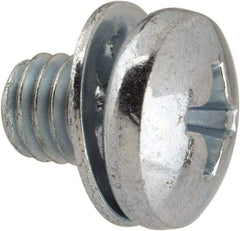 Value Collection - #10-32 UNF, 1/4" Length Under Head Phillips Drive Machine Screw - Pan Head, Grade J82 Steel, Zinc-Plated Finish, Internal Tooth - Eagle Tool & Supply
