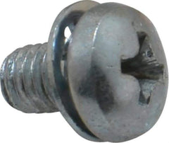 Value Collection - #10-32 UNF, 5/16" Length Under Head Phillips Drive Machine Screw - Pan Head, Grade J82 Steel, Zinc-Plated Finish, Internal Tooth - Eagle Tool & Supply