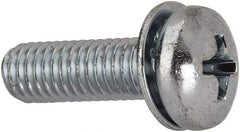 Value Collection - #10-32 UNF, 5/8" Length Under Head Phillips Drive Machine Screw - Pan Head, Grade J82 Steel, Zinc-Plated Finish, Internal Tooth - Eagle Tool & Supply