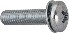 Value Collection - #10-32 UNF, 3/4" Length Under Head Phillips Drive Machine Screw - Pan Head, Grade J82 Steel, Zinc-Plated Finish, Internal Tooth - Eagle Tool & Supply