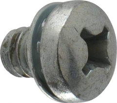 Value Collection - 1/4-20 UNC, 3/8" Length Under Head Phillips Drive Machine Screw - Pan Head, Grade J82 Steel, Zinc-Plated Finish, Internal Tooth - Eagle Tool & Supply