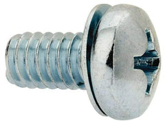 Value Collection - 1/4-20 UNC, 1/2" Length Under Head Phillips Drive Machine Screw - Pan Head, Grade J82 Steel, Zinc-Plated Finish, Internal Tooth - Eagle Tool & Supply
