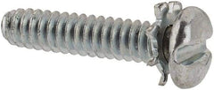 Value Collection - #4-40 UNC, 1/2" Length Under Head Slotted Drive Machine Screw - Pan Head, Grade J82 Steel, Zinc-Plated Finish, External Tooth - Eagle Tool & Supply